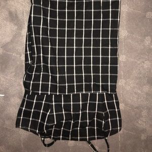 plaid mini straight dress